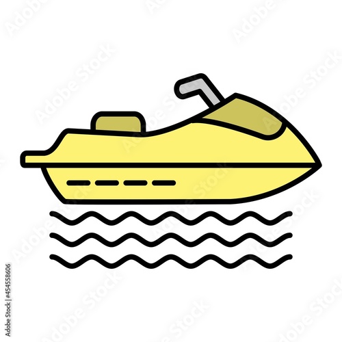 Vector Jet Ski Filled Outline Icon Design
