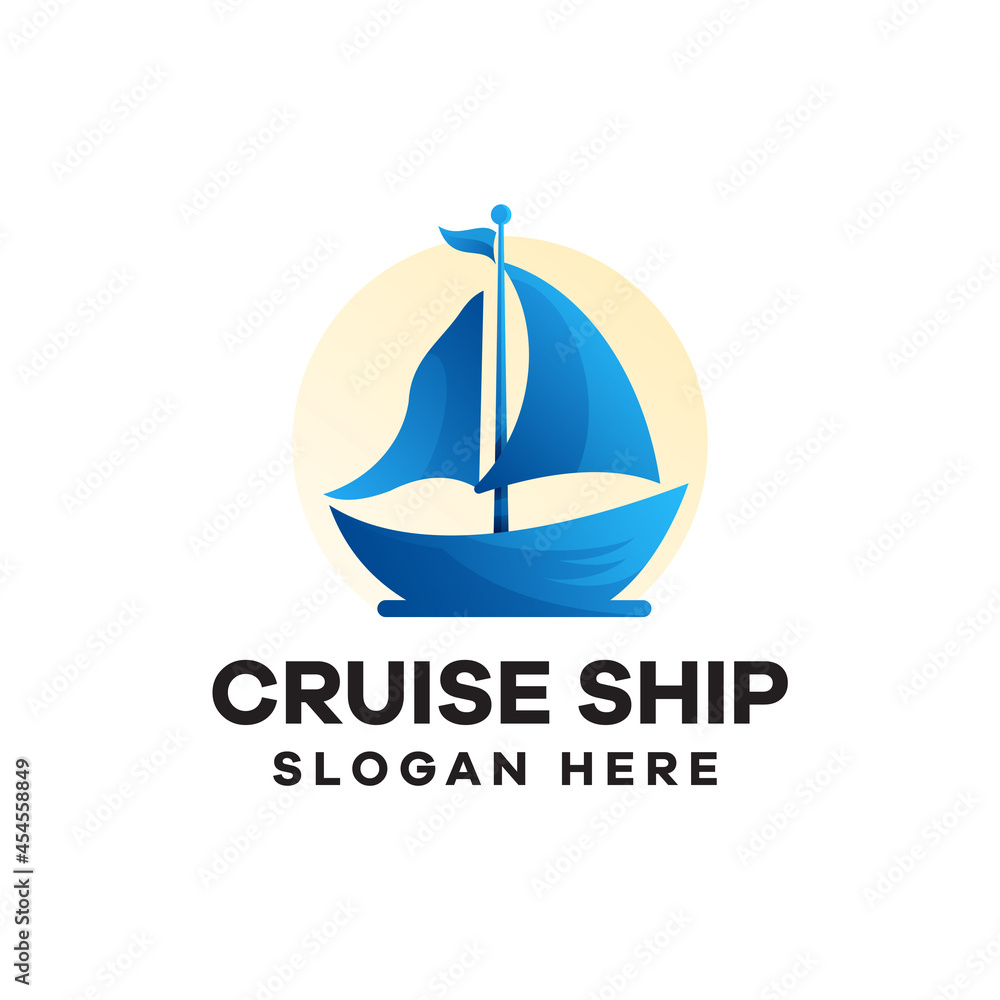 Cruise Ship Gradient Logo Design Cruise Ship Gradient Logo Design