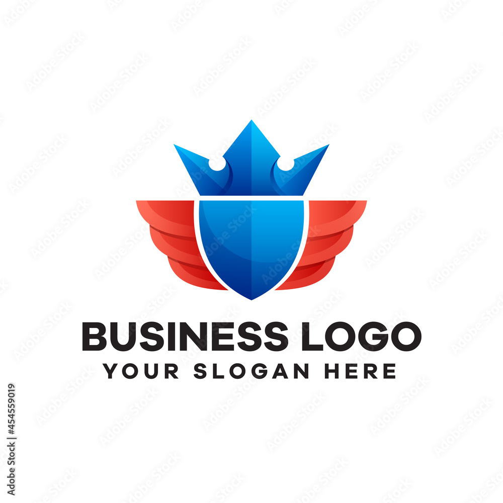 Royal Shield Gradient Colorful Logo Design Royal Shield Gradient Colorful Logo Design