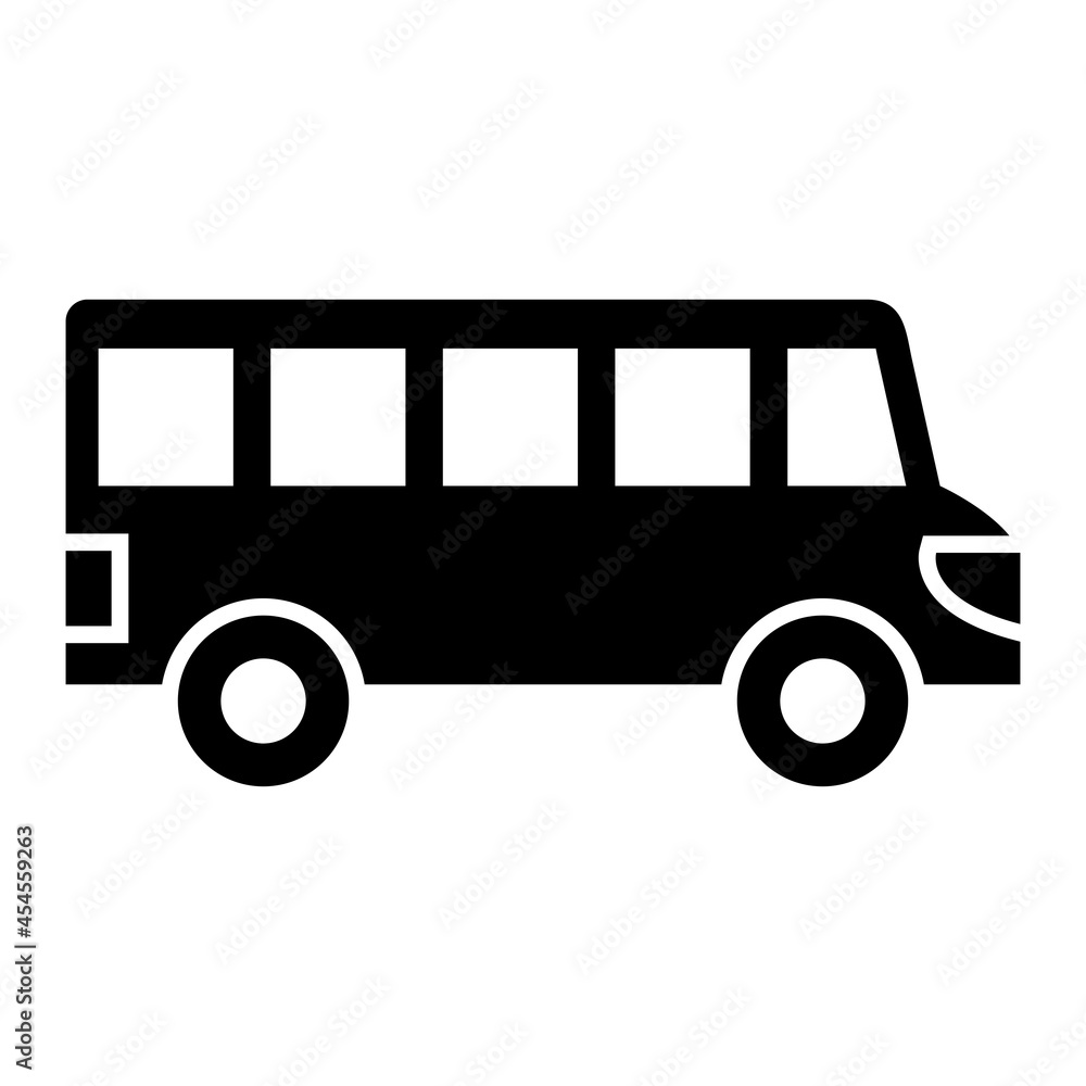 Vector Bus Glyph Icon Design