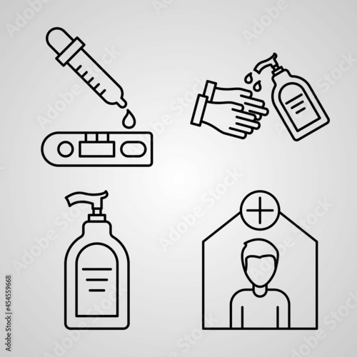 Simple Icon Set of Covid Related Line Icons