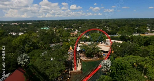 Tampa, Florida. August 15, 2021. Riding a roller coaster at Tampa. (4) photo