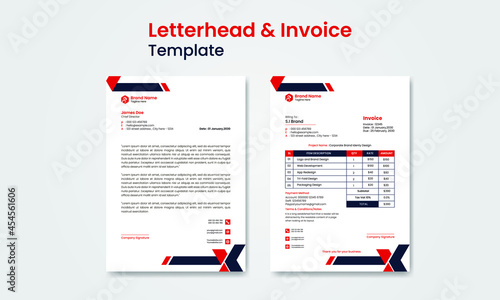 Corporate business branding identity stationary design letterhead and invoice template design