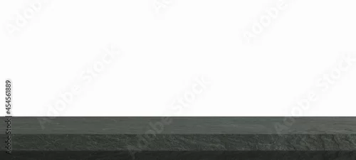Panel kuchenny z motywem Empty dark stone table top isolated on white background for montage product display or design key visual layout, with clipping path