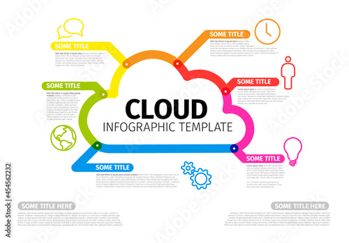 Vector thick line cloud storage Infographic template