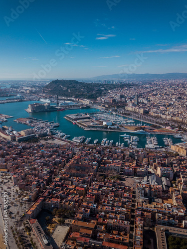 Aerial shot of Barcelona on a sunny morning  © Arkady Abovsky