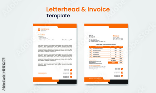 Corporate business branding identity stationary design letterhead and invoice template design