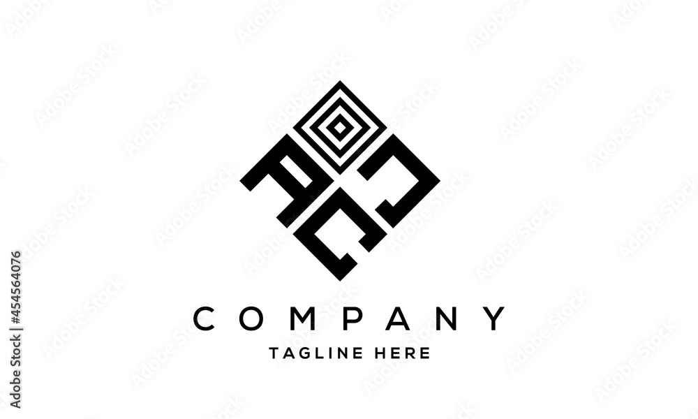 AJC square three latter logo vector