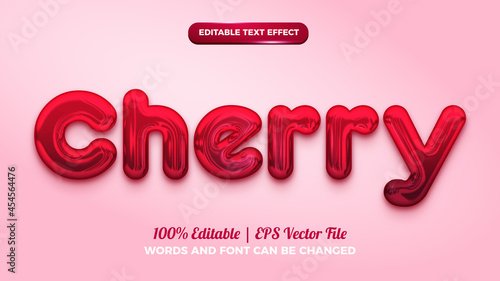 red cherry 3d editable text effect