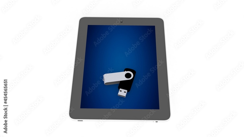 3d illustration mobile phone tab tablet with usb pendrive
3d illustration mobile phone tab tablet with usb pendrive