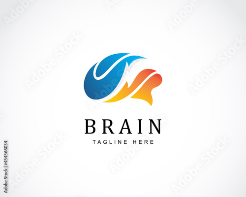 brain logo creative color modern power brain smart design concept