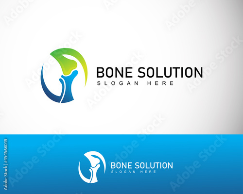 bone care logo creative health nature leave clinic solution design concept