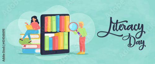 Literacy day phone book app student banner