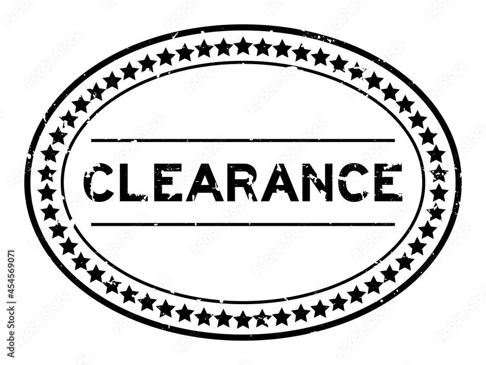 Grunge black clearance word oval rubber seal stamp on white background