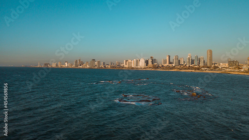 Jaffa Aerial view on a sunset. Tel Aviv  Israel