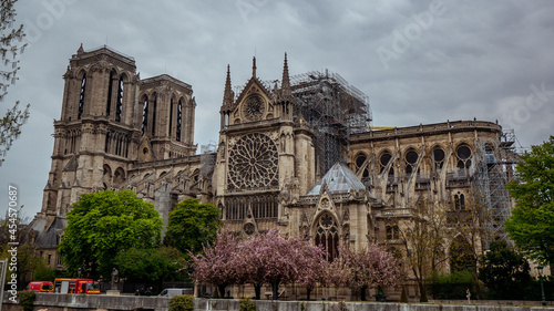 Notre-Dame de Paris on the next day after fire