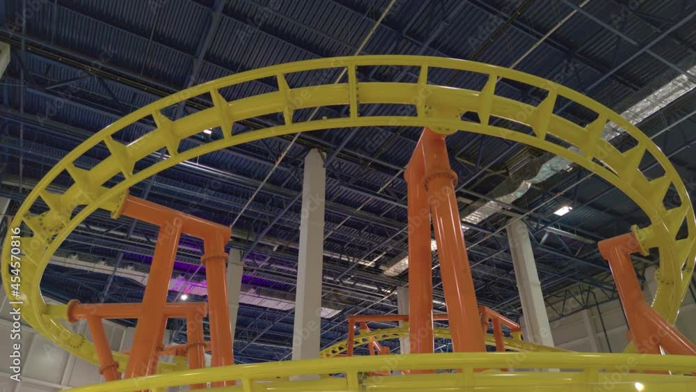 Roller coaster amusement park rails attraction Roller coaster amusement park rails attraction