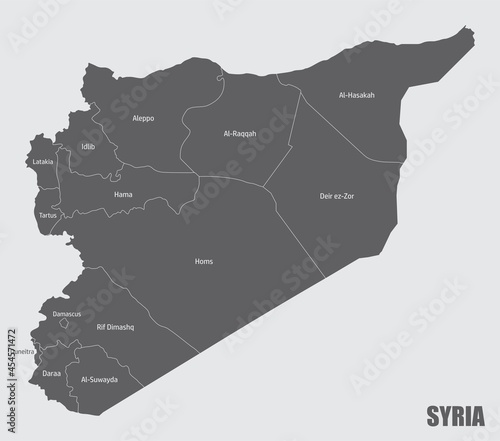 Obraz na płótnie Syria administrative map w salonie