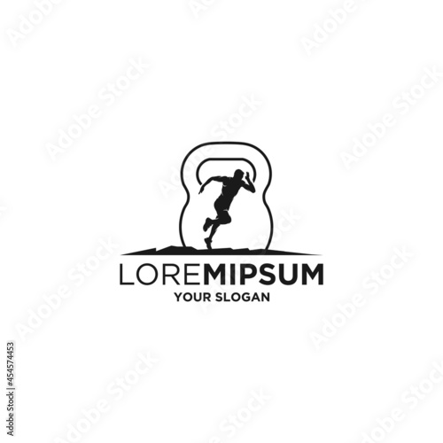 athletic fitness silhouette logo vector