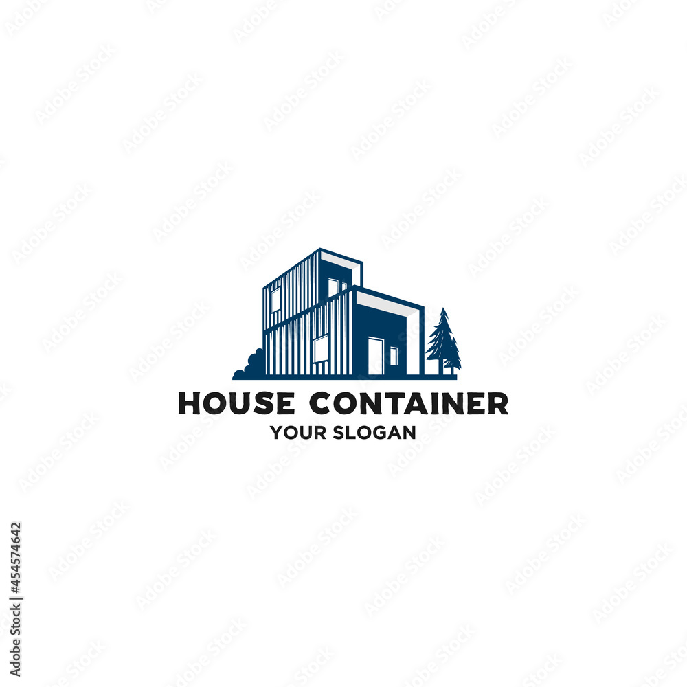 simple house container logo vector