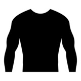 Rashguard Long sleeves top icon black color vector illustration flat style image