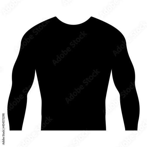 Rashguard Long sleeves top icon black color vector illustration flat style image