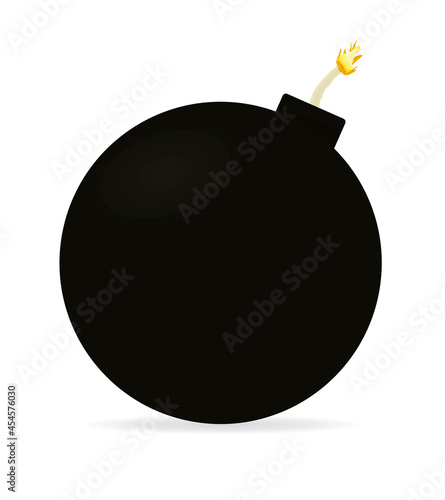 Black retro bomb. vector illustration