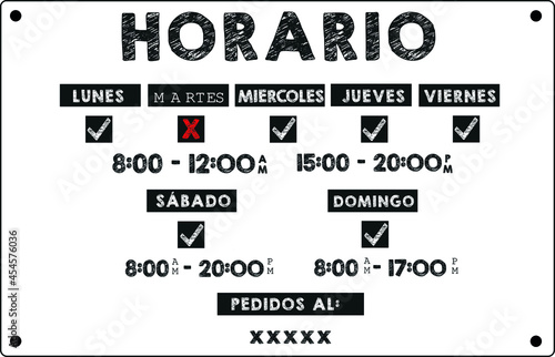 Letrero de Horario para Tiendas, Editar texto