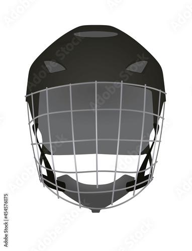 Black ice hockey helmet. vector photo