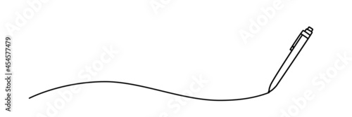 Pen drawing a line doodle hand drawn with thin line