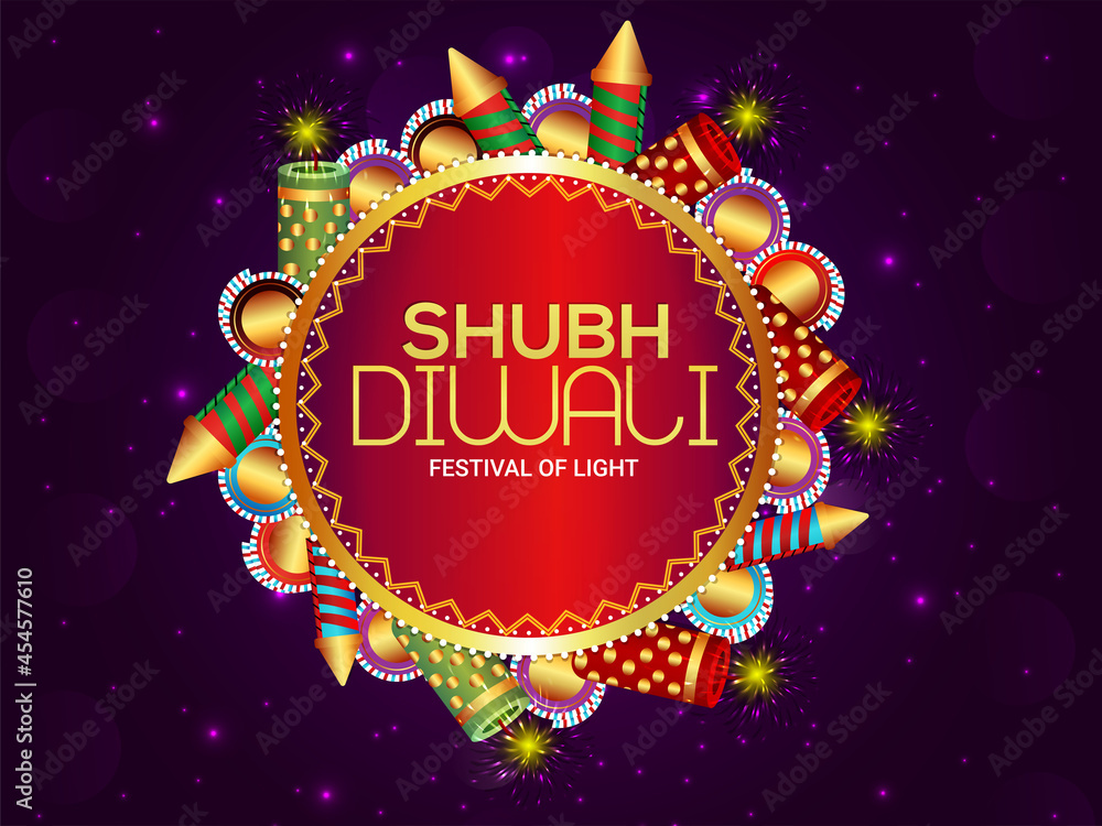 Indian festival of light happy diwali celebration greeting card
