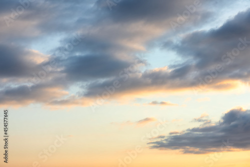 Fototapeta Naklejka Na Ścianę i Meble -  Picturesque view of beautiful sky with clouds at sunset