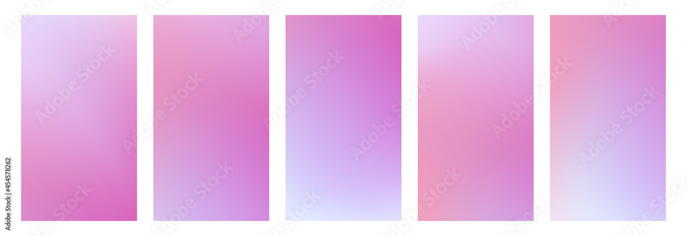 Set of soft gradient background. Modern abstract vector for Instagram story, web, mobile apps and social media. Space for text or image.