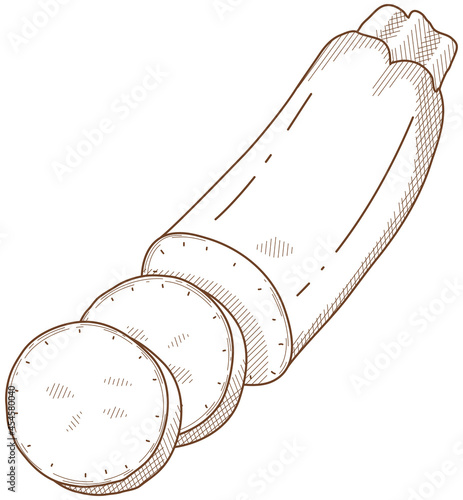 スライスしたズッキーニ