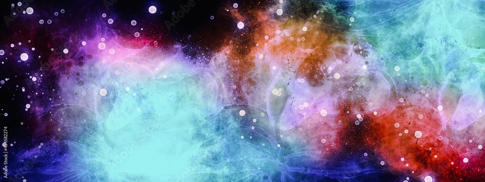 Abstract galaxy background, universe or space concept, powder brushes, galactic idea, hand drawn art, wallpaper for print, decoration for wall	
