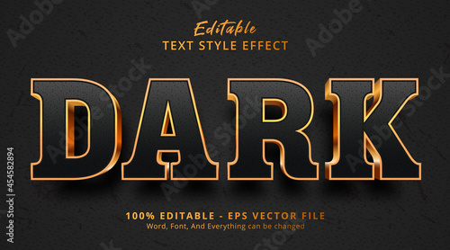 Dark text on luxury black and gold style effect, editable text effect photo