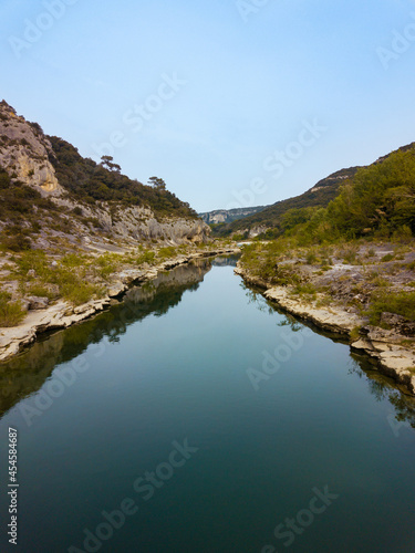 Gardon river through canyon in Provenve, France