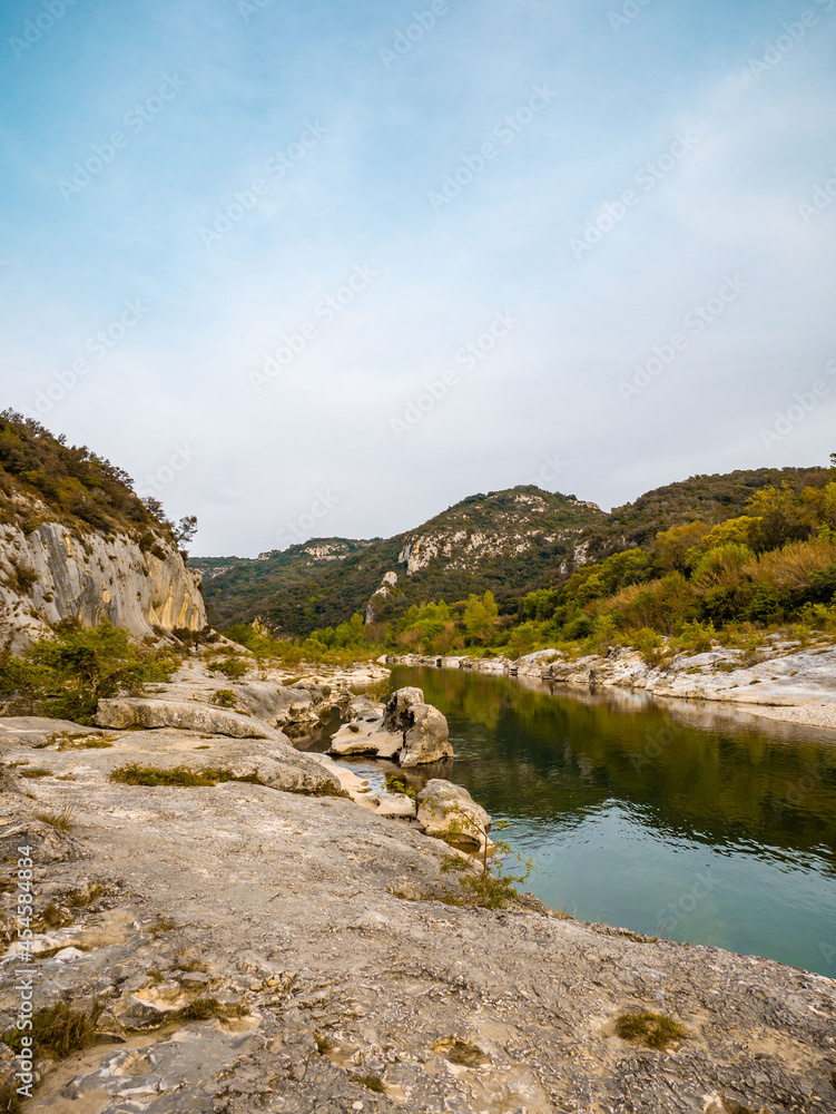 Fototapeta premium Gardon river through canyon in Provenve, France