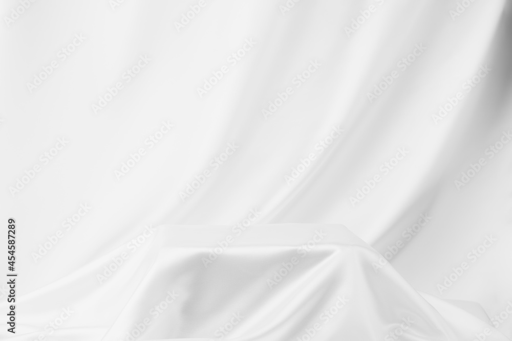 Abstract White Satin Silky Cloth for background