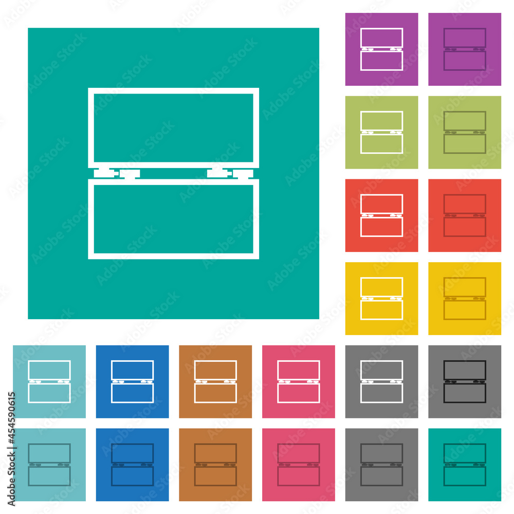 Empty toolbox square flat multi colored icons