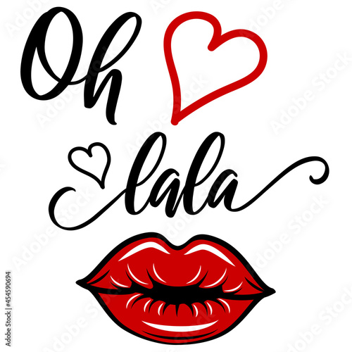Ohlala, red lips hearts