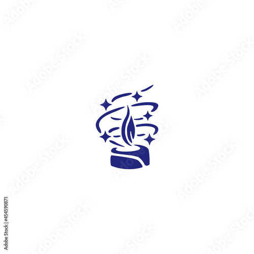 Isolated magic burning candle logo on white background
