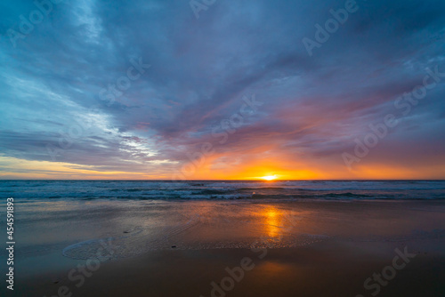Sunset over the sea. Nature and travel concept