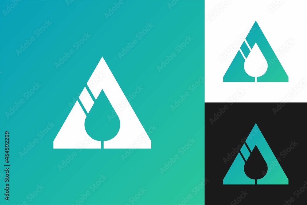 Letter A, Initial A logo. Tree in negative space design concept.vector design template Letter A, Initial A logo. Tree in negative space design concept.vector design template
