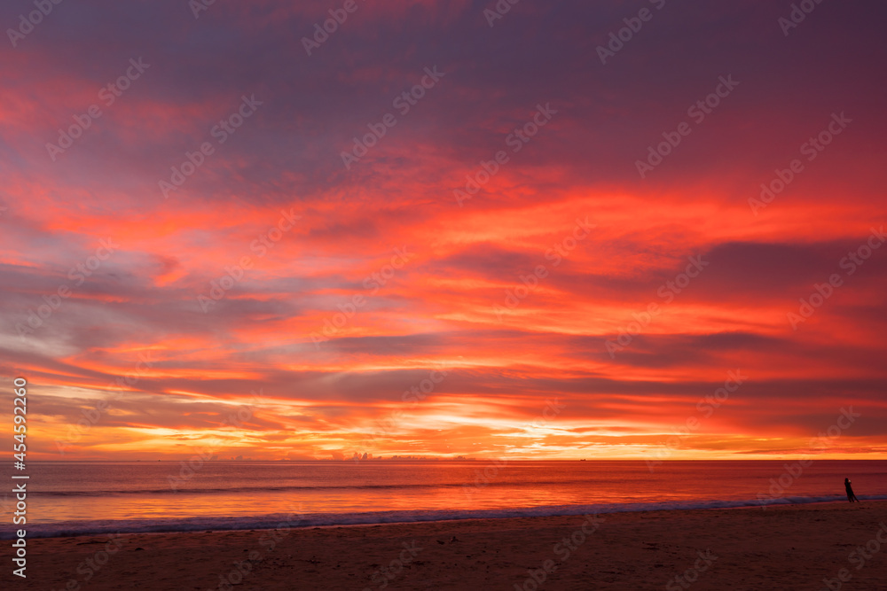 Sunset over the sea. Nature and travel concept Sunset over the sea. Nature and travel concept
