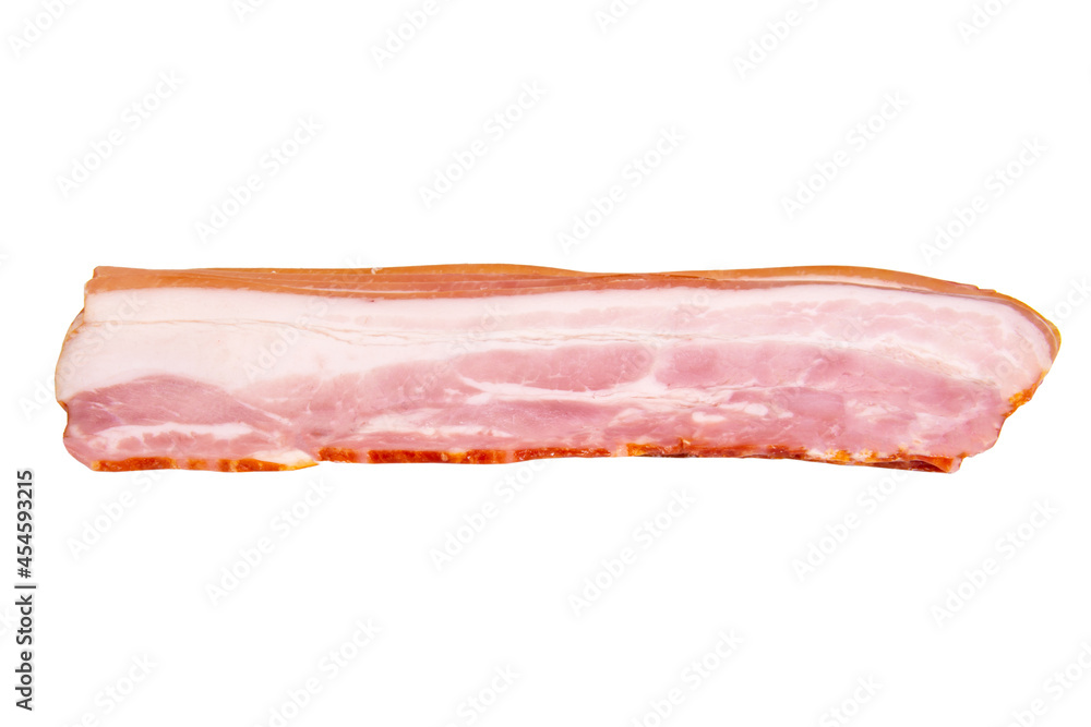 Smoked tasty breast pork sliced isolated on the white background