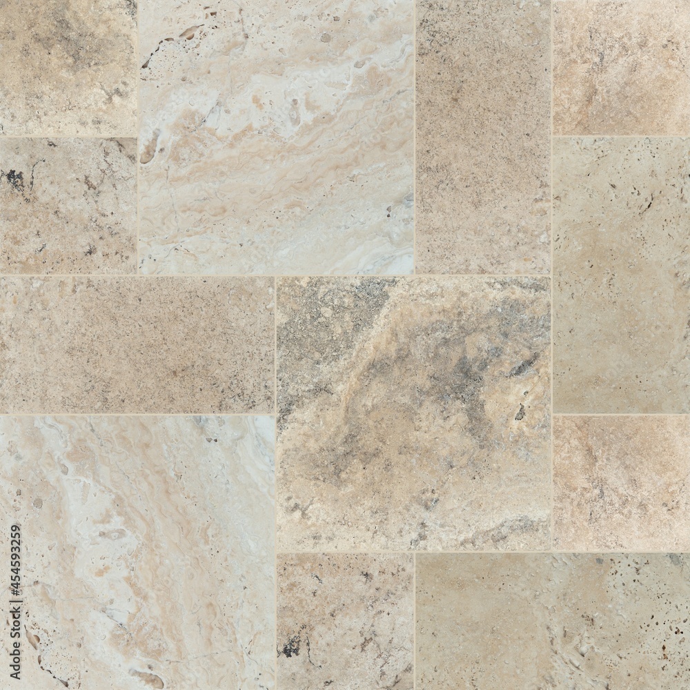 Seamless travertine stone floor tile texture Stock-Illustration | Adobe  Stock