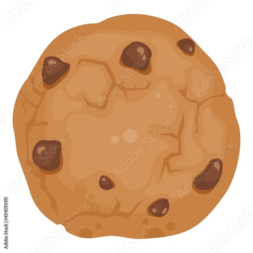 Chocolate cookie icon cartoon vector. Biscuit chip