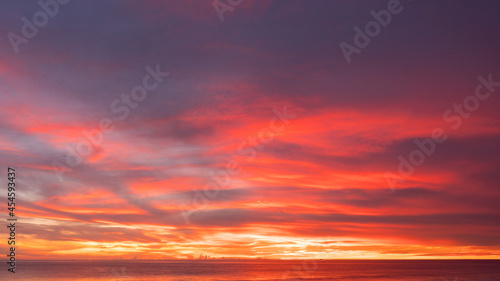 Sunset over the sea. Nature and travel concept