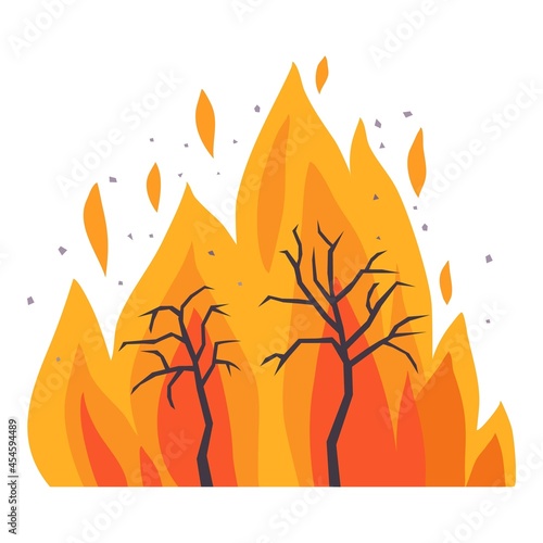 Forest fire icon cartoon vector. Tree disaster